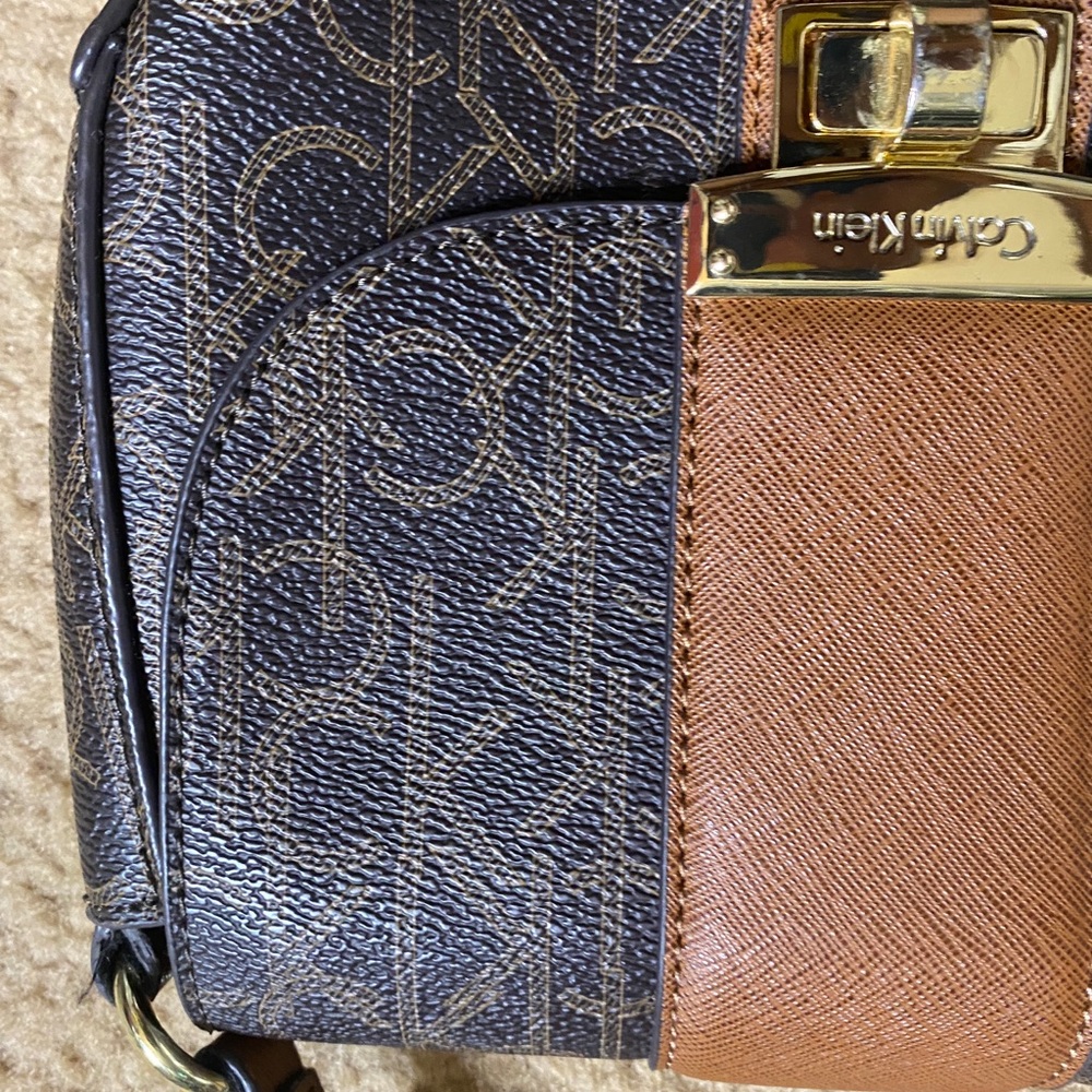 Dark and light brown Calvin purse